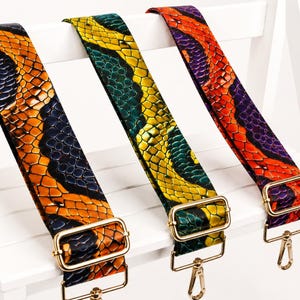 Snake Skin extra long bag strap | Replacement crossbody Bag Strap handmade in the UK