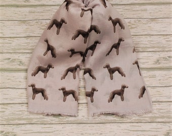 Bedlington Terrier scarf with dog design, Bedlington owner gift, Bedlington print scarf, Bedlington Whippet, Bedlington Terrier gifts