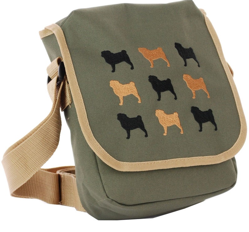 Pug Embroidered Cross Body Bag Dog Walking Bag Pug Gifts Etsy