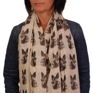 German Shepherd scarf OM - German Shepherd print scarf, Gsd gifts, German Shepherd gifts, GSD Mom, GSD print, scarf in a box, scarf of a dog