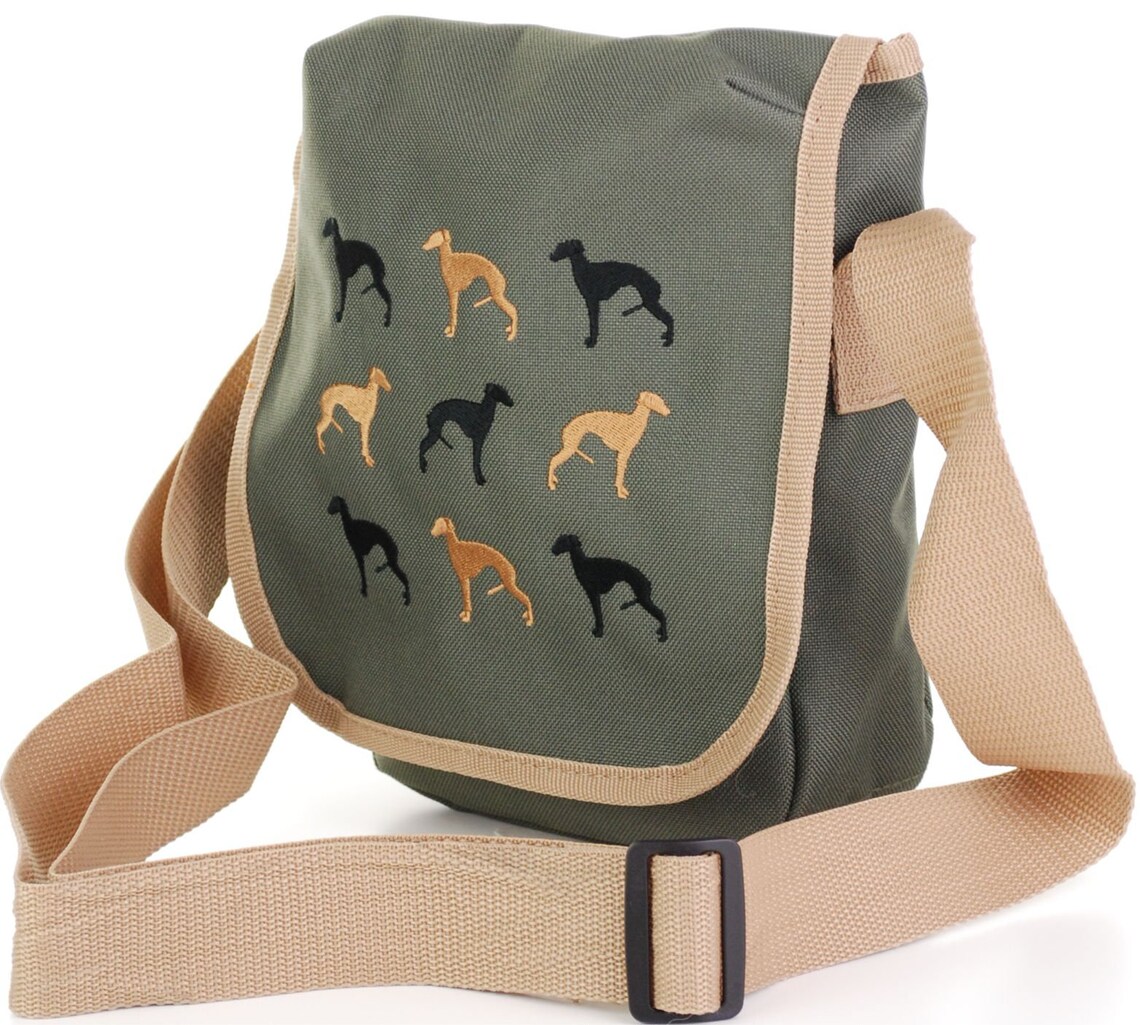 Whippet Embroidered Cross Body Bag Dog Walking Bag Whippet Etsy