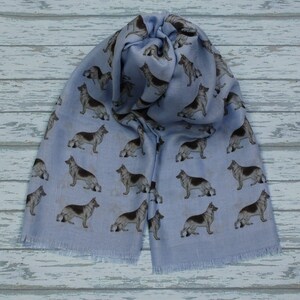 German Shepherd scarf with dogs on GSD scarf personalised scarf German Shepherd owner gifts German Shepherd print scarf image 5