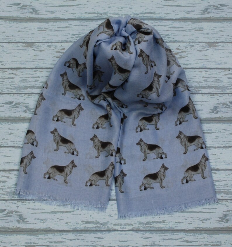 German Shepherd scarf with dogs on GSD scarf personalised scarf German Shepherd owner gifts German Shepherd print scarf image 5