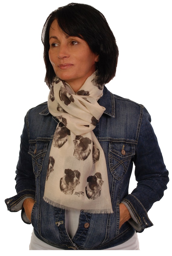 Border Collie scarf - Border Collie owner gifts - Border Collie print scarf -  Scarf in a box – scarf of a dog - Scarf with dog design