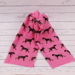 German Wire Haired Pointer scarf - GWP owner gift - GWP print scarf - hand printed personalised scarf - dog print scarf