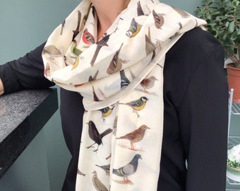 Bird scarf - Bird print scarf, Womens scarf, Ladies scarf, scarf in a box