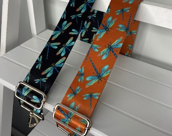 Dragonfly bag strap,  crossbody Bag Strap, handmade in the UK