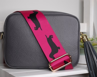 Dachshund Bag strap, sausage dog gift, Handmade crossbody Bag Strap, Shoulder bag Strap, Replacement Bag Strap, Extra Long Bag Strap