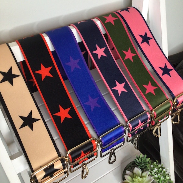 Stars and Stripes bag strap, Handmade Crossbody Bag Strap, Attachable Shoulder Strap for Handbags, Replacement Bag Strap, Guitar Strap