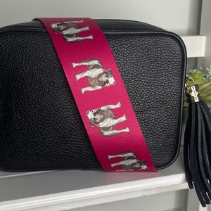 Britische Bulldogge Taschengurt, Englische Bulldogge Geschenk, Handgemachte Crossbody Taschengurt, Ersatz Schulter Taschengurt, Extra Langer Taschengurt