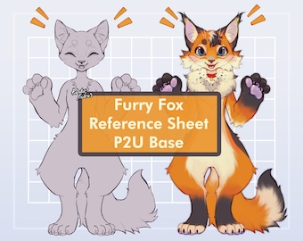 Hoja de creación de personajes de zorro peludo y felino BASE (Anthro Fursona) P2U
