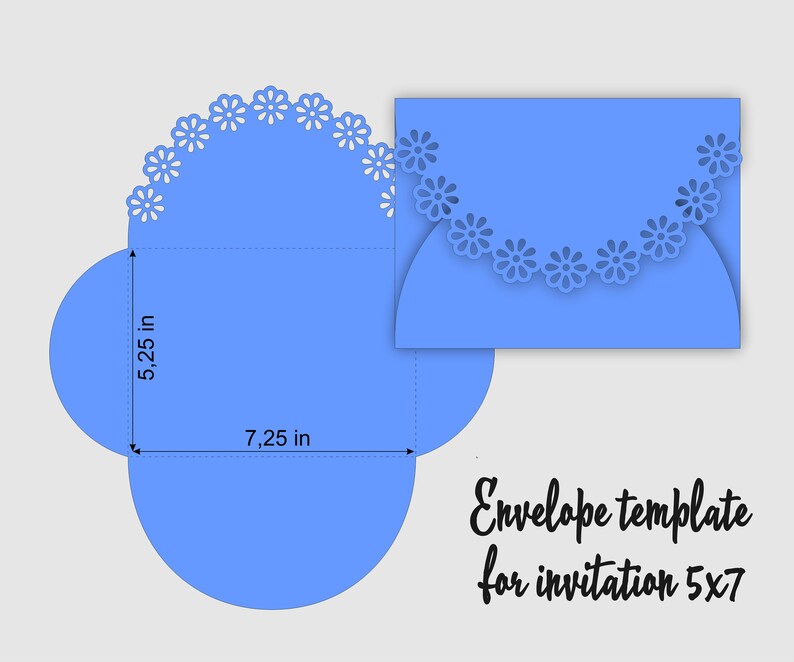 6 SVG envelope templates for invitation 5x7 Envelope liner Etsy
