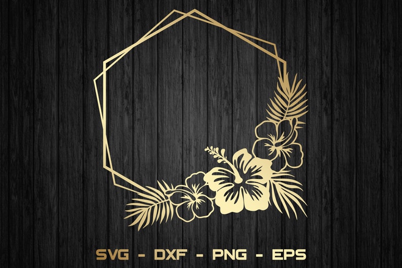 Download Hexagon frame svg Tropical frame svg Hibiscus svg Flower ...