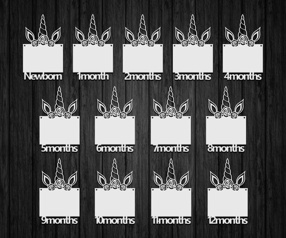 Download 1st Birthday Unicorn Banner Svg 12 Months Photo Banner Svg Etsy PSD Mockup Templates