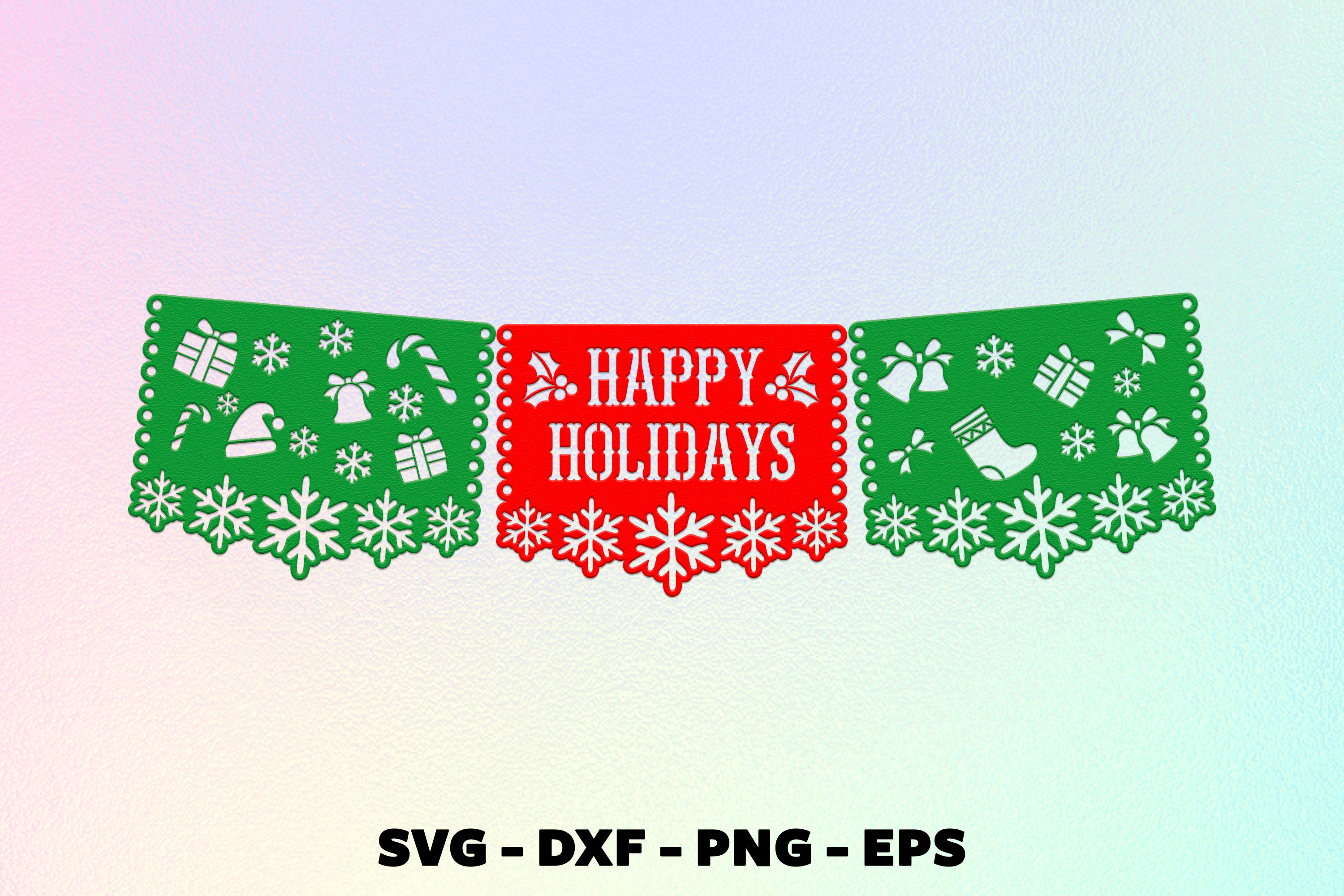 Happy Holidays Banner Svg Christmas Banner Svg Holiday | Etsy