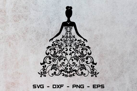 Download Lace Dress Svg Princess Svg Quinceanera Dress Svg Wedding Etsy