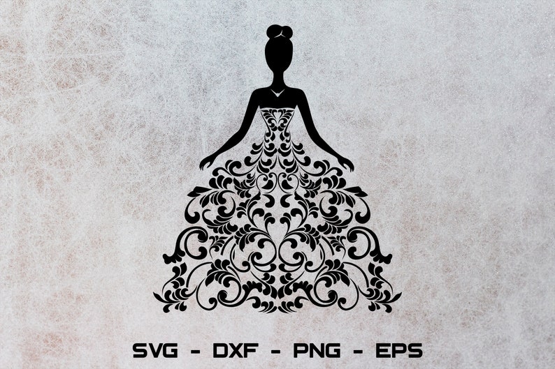 Download Lace dress svg princess svg quinceanera dress svg wedding ...