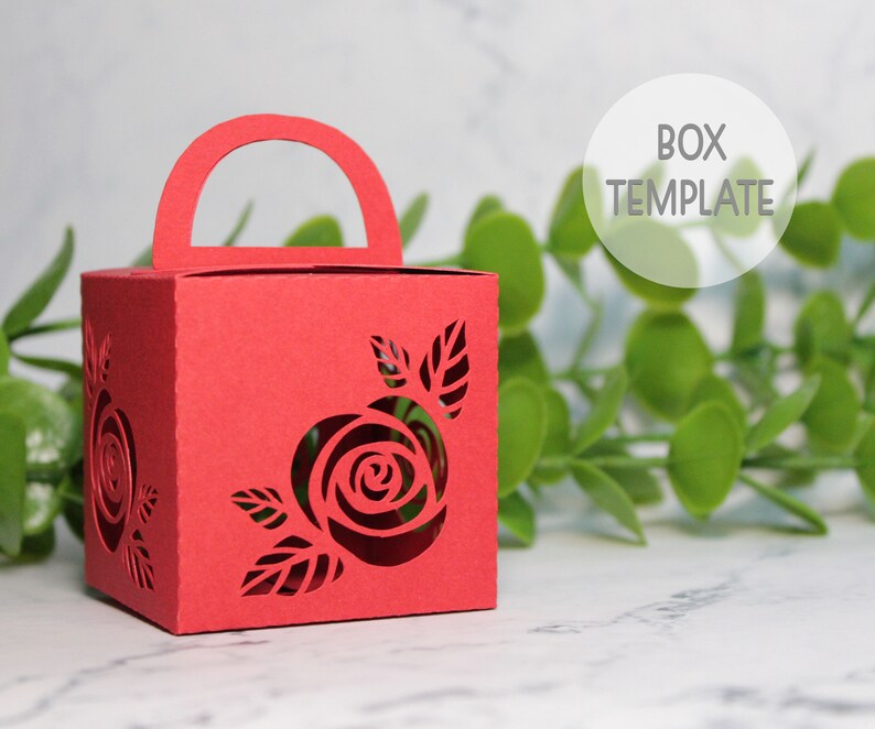 Rose Favor Box Svg Wedding Favor Boxes Candy Box Template Etsy