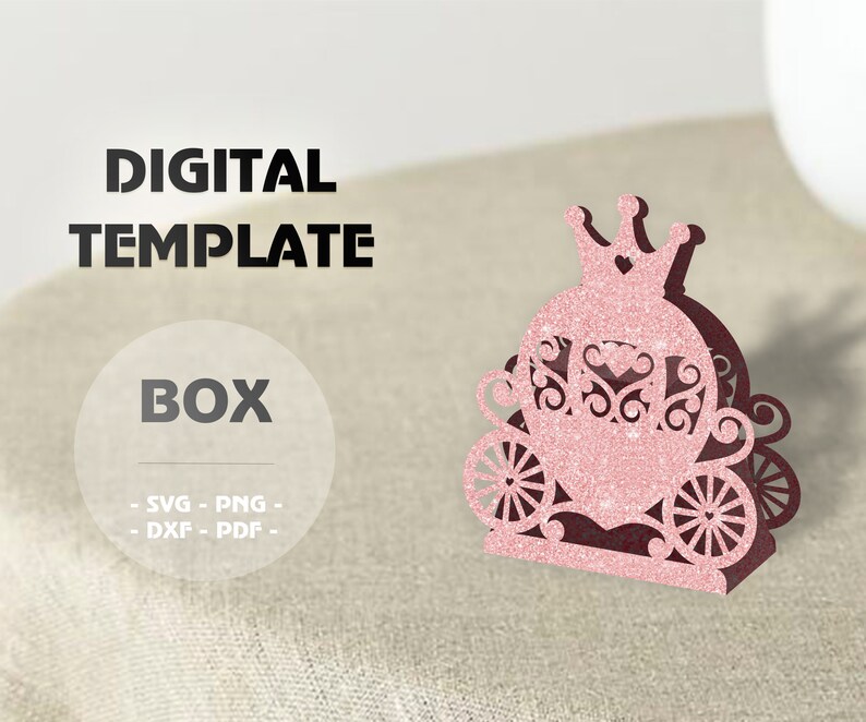 Download Cinderella carriage box svg Small gift box Box cricut svg ...
