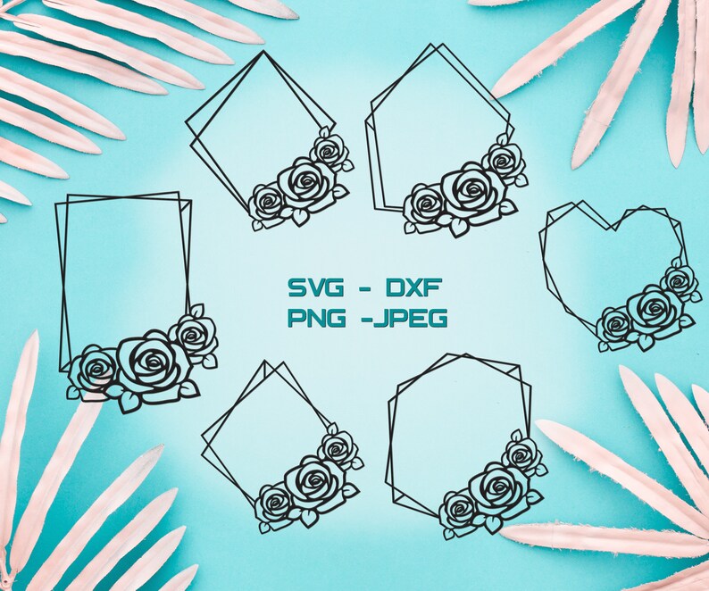 Download Geometric frame svg Bundle of 6 frame templates Flower ...