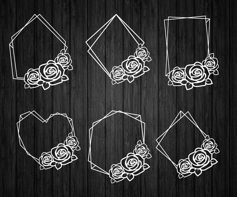 Download Geometric frame svg Bundle of 6 frame templates Flower ...