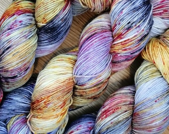 Scary Monsters - Hand dyed sock yarn, 75g superwash merino, 25g nylon, 100g skein, 425m approx