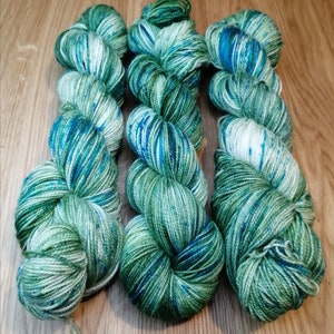 The Enchanted River Hand dyed Silver sparkle sock yarn, 100g skein, 400m approx image 3
