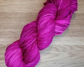 Just Raspberry -Hand dyed deluxe DK yarn, 85/15 Superwash Extrafine merino/nylon, 100g skein, 225m approx.