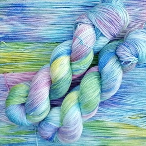 Unicorn Tales - Hand dyed deluxe merino/bamboo/silk 4ply yarn, 100g skein. 400m approx