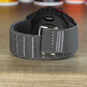 NYLON LOOP BAND compatible with Garmin Instinct Forerunner Venu Fenix Approach 18mm 20mm 22mm 25mm Elastic Trail Hook and Loop Strap Band