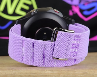 Lilac Nylon Fabric Smart Watch Band Sport Loop Belt Strap Canvas for new Samsung Galaxy Active 2 40-44mm 2019 Active Galaxy watch 42mm