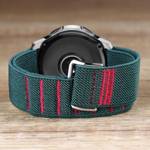 Green Nylon Fabric Smart Watch Band Sport Loop Belt Strap Canvas Armband for new 2020 Samsung Galaxy 3 41mm 45mm 2019 Active 2 Smartwatch