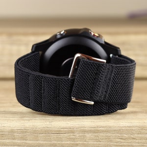Tissu en nylon noir Bracelet de montre intelligent Boucle de ceinture de sport Toile Samsung Galaxy Active 2 40-44mm Galaxy watch 5 4 3