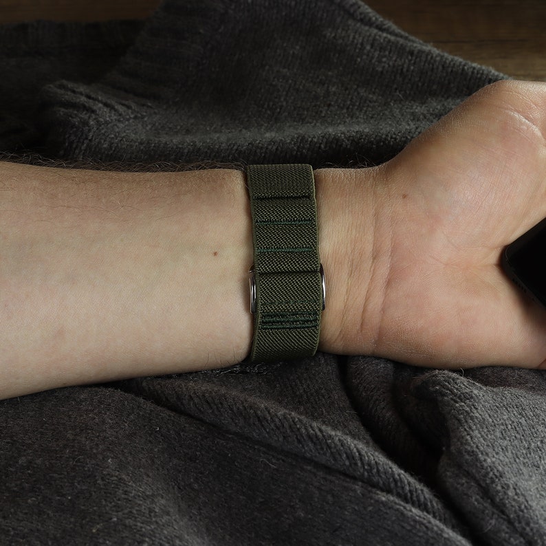 BAND compatible with Polar Skagen Suunto Watch Band ELASTIC For SPORT Nylon Fitness Universal Strap Hook Wrist Wrap Stretchy Nylon Loop Belt zdjęcie 3