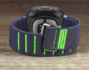 STRAP For Fitbit Versa 1 / 2  / 3 / Lite / Sense BAND Elastic One Piece Loop Sport Fitness Braided Wicker Expandable Stretchy Watch Bracelet