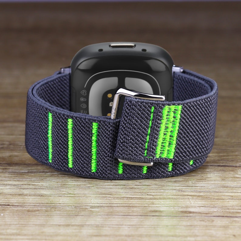 STRAP For Fitbit Versa 1 / 2 / 3 / Lite / Sense BAND Elastic One Piece Loop Sport Fitness Braided Wicker Expandable Stretchy Watch Bracelet image 1