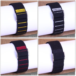 BAND compatible with Polar Skagen Suunto Watch Band ELASTIC For SPORT Nylon Fitness Universal Strap Hook Wrist Wrap Stretchy Nylon Loop Belt zdjęcie 4