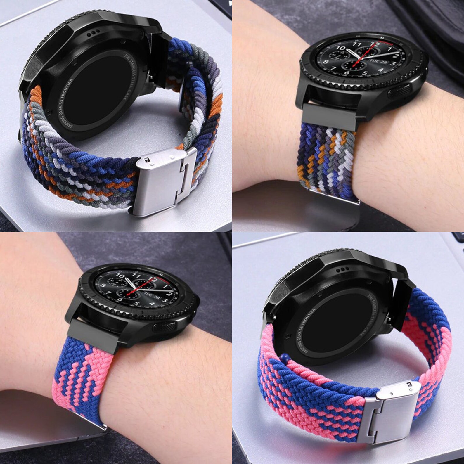 BRAIDED ELASTIC Watch Band Soft Nylon Strap Adjustable Sport Etsy