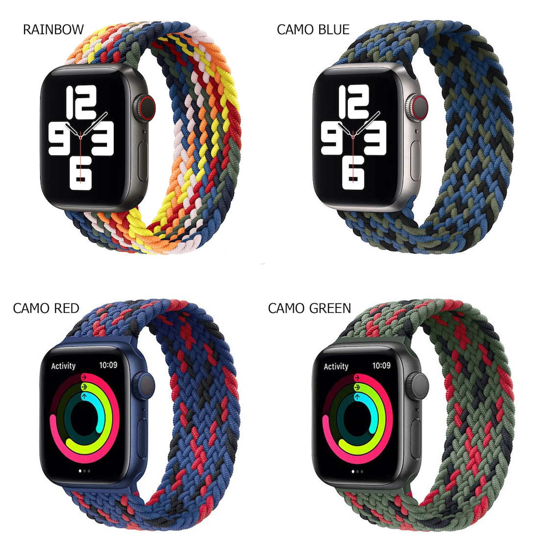 BRAIDED Apple Watch Band Slim Belt Elastic Strap Bracelet Etsy