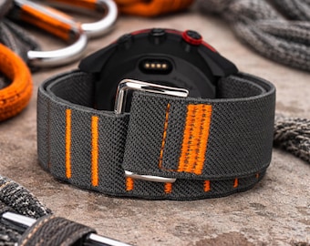 SPORT BAND for Garmin Vivoactive Forerunner Instinct Venu Approach Fenix Tactix Descent Enduro Marq Quatix Watch ELASTIC Nylon Fitness Strap