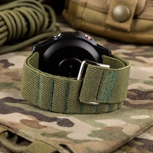 Band voor Garmin Instinct 3 E 40 mm 45 mm 50 mm Approach s44 s50 G klittenband elastische elastische band