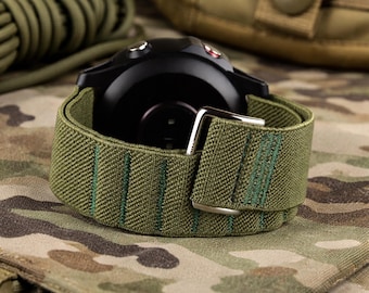 Band For Garmin Instinct 3 E 40mm 45mm 50mm Approach s44 s50 G Hook and Loop Stretchy Elastic Strap