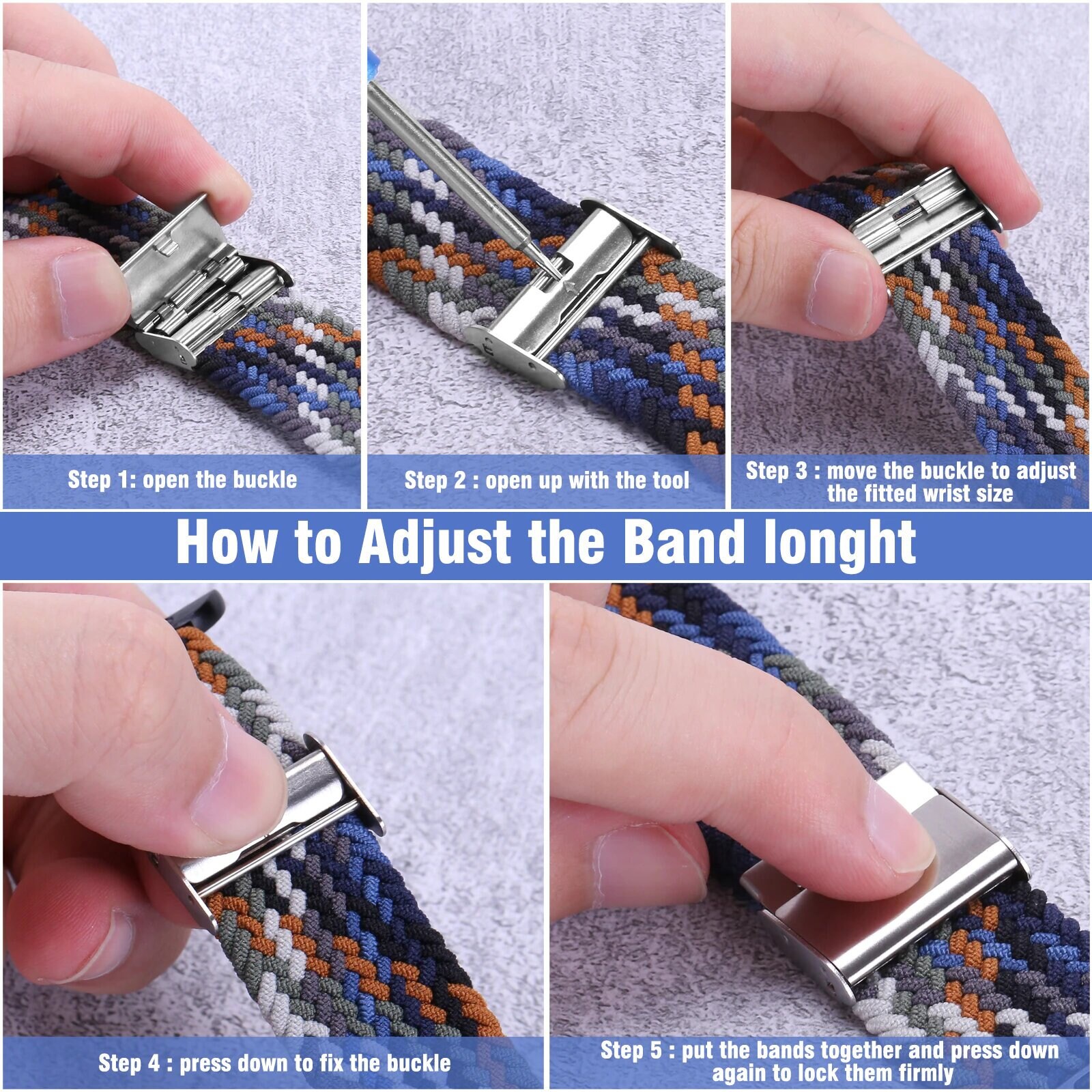 BRAIDED ELASTIC Watch Band Soft Nylon Strap Adjustable Sport Etsy