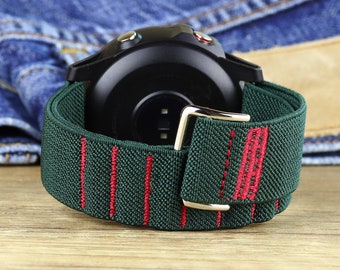 Elastic Band for Fitbit Versa 4 3 2 1 Sense Soft Braided Nylon Strap Adjustable Sport Fitness Stretchy Belt Expandable Buckle G Hook and Go