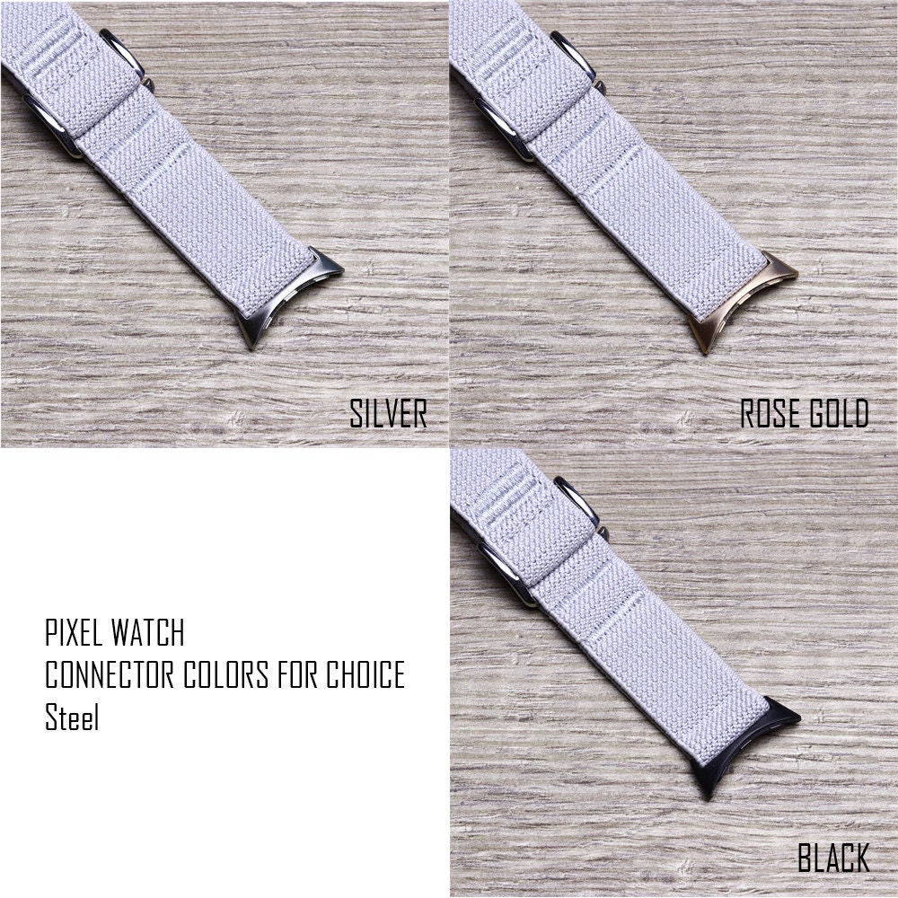 For Google Pixel Watch / Watch 2 Rose Gold Buckle Watch Band Strap with  Crown-Shape Connector - Snake Texture