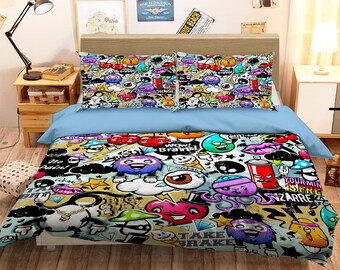 Graffiti Duvet Cover Etsy