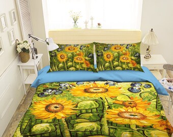 Sunflower Duvet Etsy