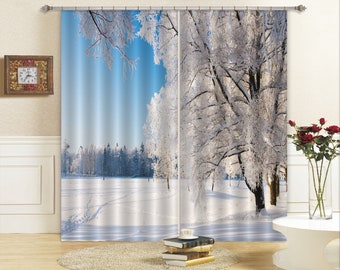 3D Blue Tree Branches Texture CC360 Blockout Photo Curtain Print Curtains Drapes Fabric Window AJ Wallpaper 3D Large Photo Curtain