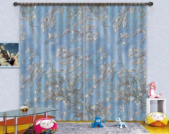 3D Blue Tree Branches Texture CC360 Blockout Photo Curtain Print Curtains Drapes Fabric Window AJ Wallpaper 3D Large Photo Curtain