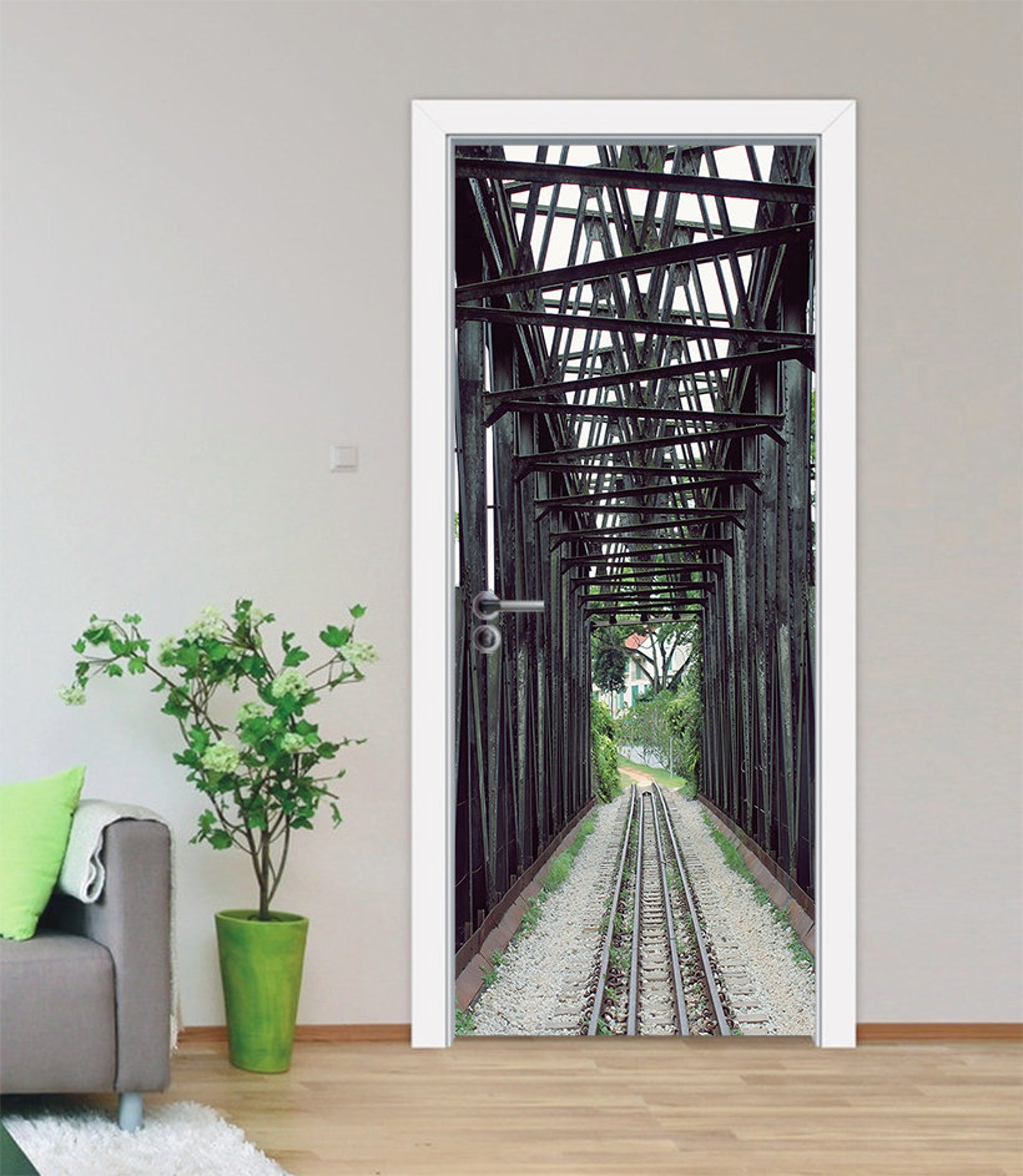 3D Train Track E81 Door Wall Mural Photo Wall Sticker Decal - Etsy